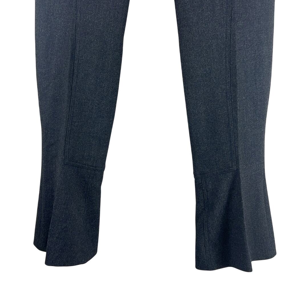Prada Wool Flared Trousers Womens 10 Black Seamed Hem Quiet Luxury Career Work - Picture 2 of 6